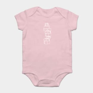 White Line Lots of Christmas Gift Wrapped Presents Baby Bodysuit